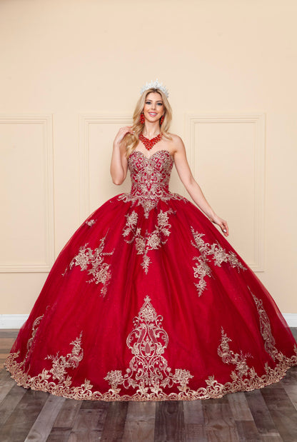 Embroidered Lace Quinceanera dress. PQ1016 By Bella Couture.