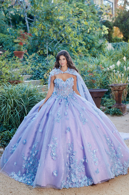 Two Tone Sparkly Dress, Puff Sleeve. PQ1040 by Bella Couture