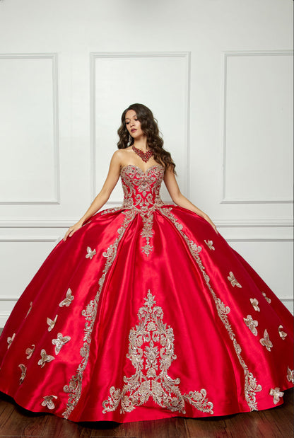Gold Butterfly Accented Quince Dress. PQ1019 by Bella Couture