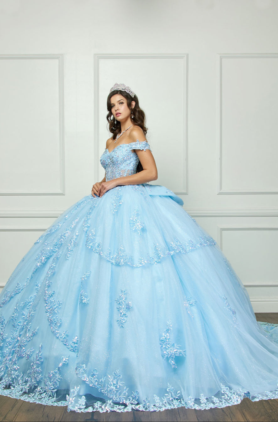 Multi-tiered Illusion Skirt, Off Shoulder. PQ1060 by Bella Couture