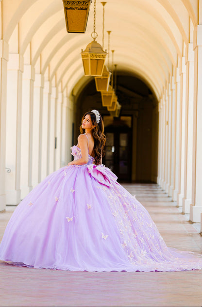 Corset Bodice Two tone Butterfly Quince Dress. PQ1032 by Bella Couture