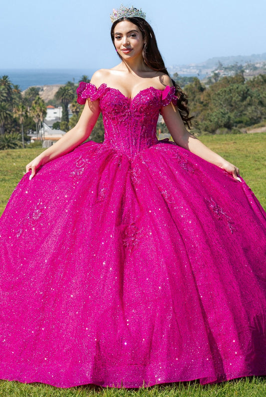 Off Shoulder Butterfly Quinceanera Dress. 8120J by Cinderella Couture