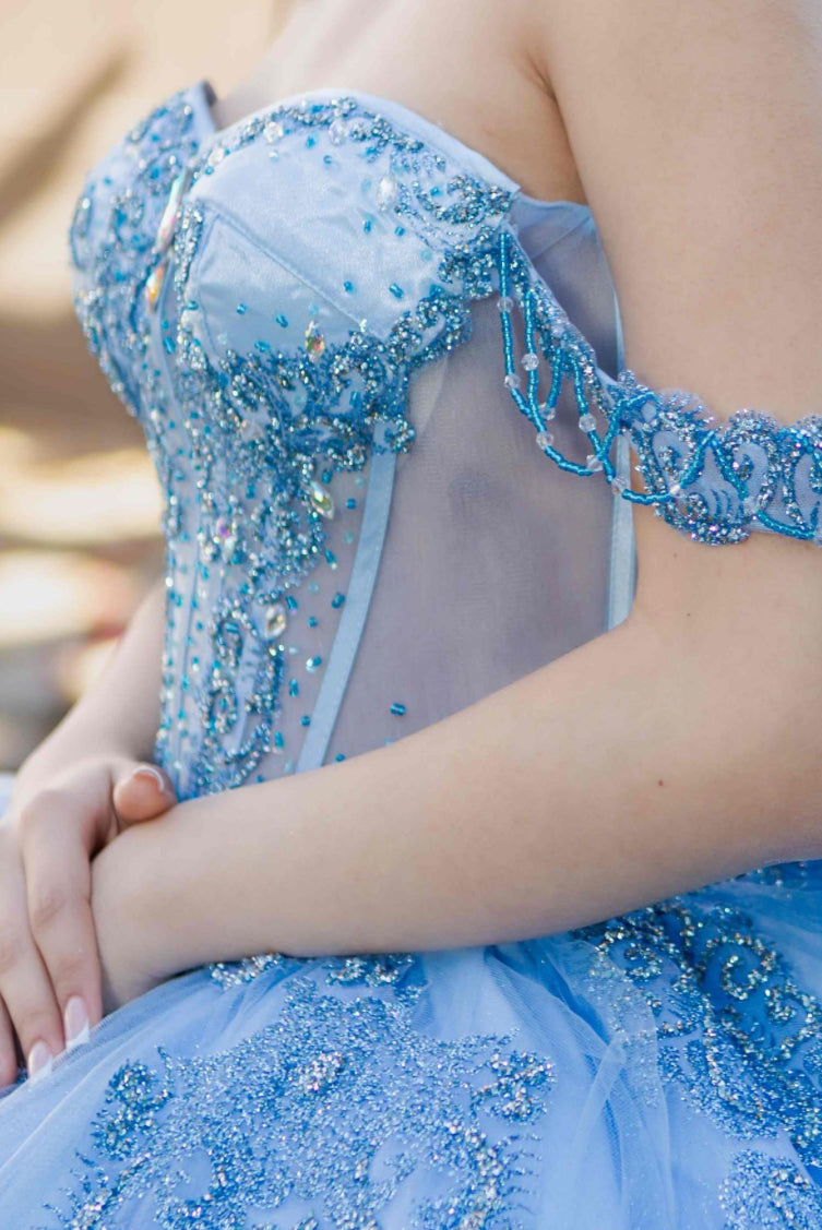 Corset Off Shoulder Long Tail Quince. 8190J by Cinderella Couture
