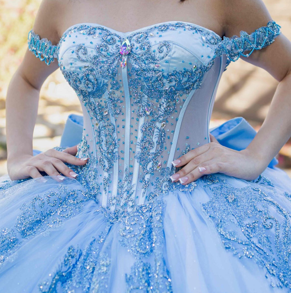Corset Off Shoulder Long Tail Quince. 8190J by Cinderella Couture