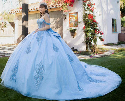 Corset Off Shoulder Long Tail Quince. 8190J by Cinderella Couture
