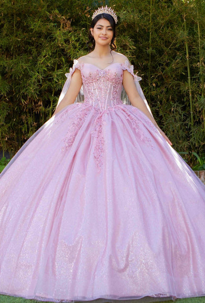 Corset Broach Off Shoulder Cape Quince. 8270J by Cinderella Couture.