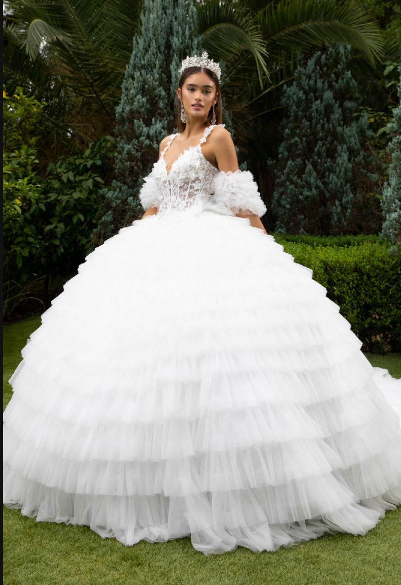 Adorned with ruffles, this ball gown is perfect for those that are looking for a statement piece. GL3610 (GLS) by Gloria
