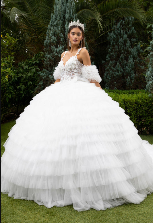 Adorned with ruffles, this ball gown is perfect for those that are looking for a statement piece. GL3610 (GLS) by Gloria