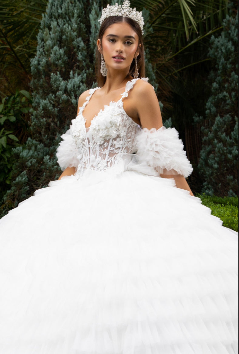 Adorned with ruffles, this ball gown is perfect for those that are looking for a statement piece. GL3610 (GLS) by Gloria