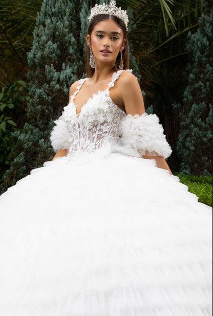 Adorned with ruffles, this ball gown is perfect for those that are looking for a statement piece. GL3610 (GLS) by Gloria