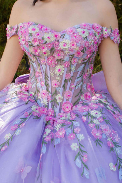 Colorful Daisy Embroidery Dress. 8260J by Cinderella Couture