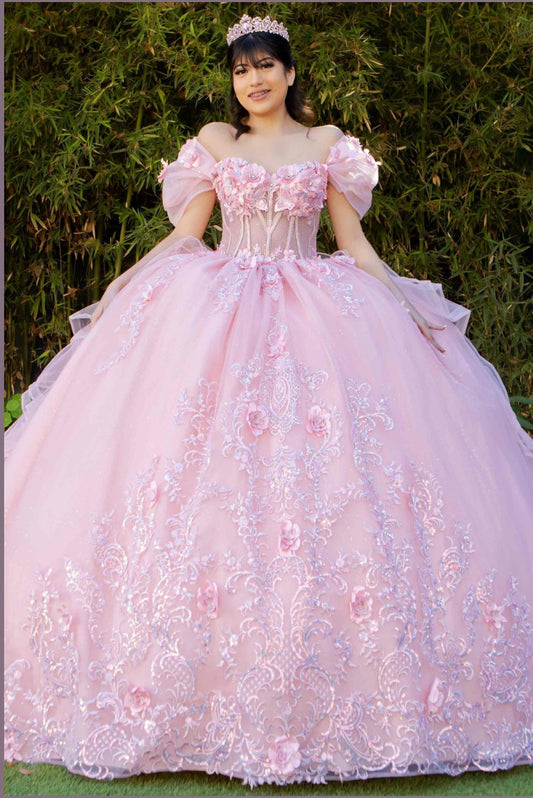 Super Long Off Shoulder Quince. 8330J by Cinderella Couture