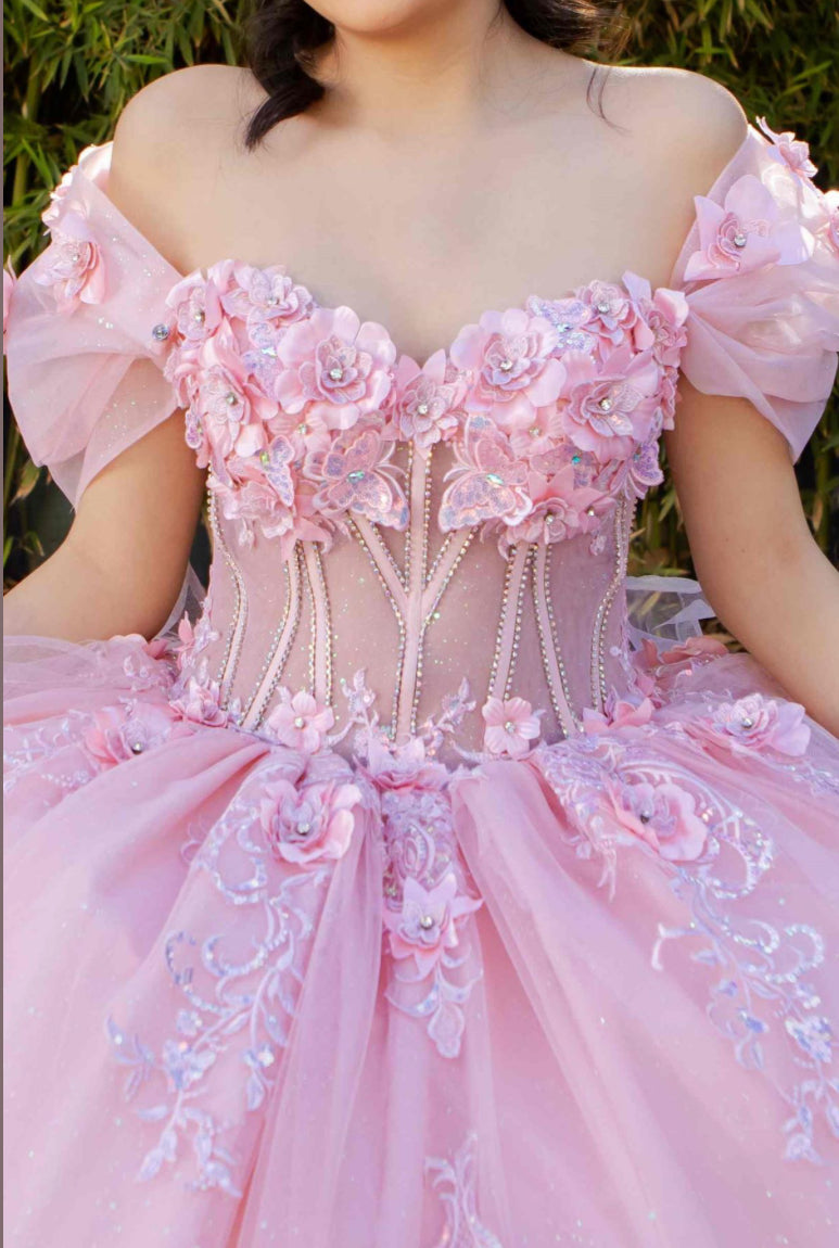 Super Long Off Shoulder Quince. 8330J by Cinderella Couture