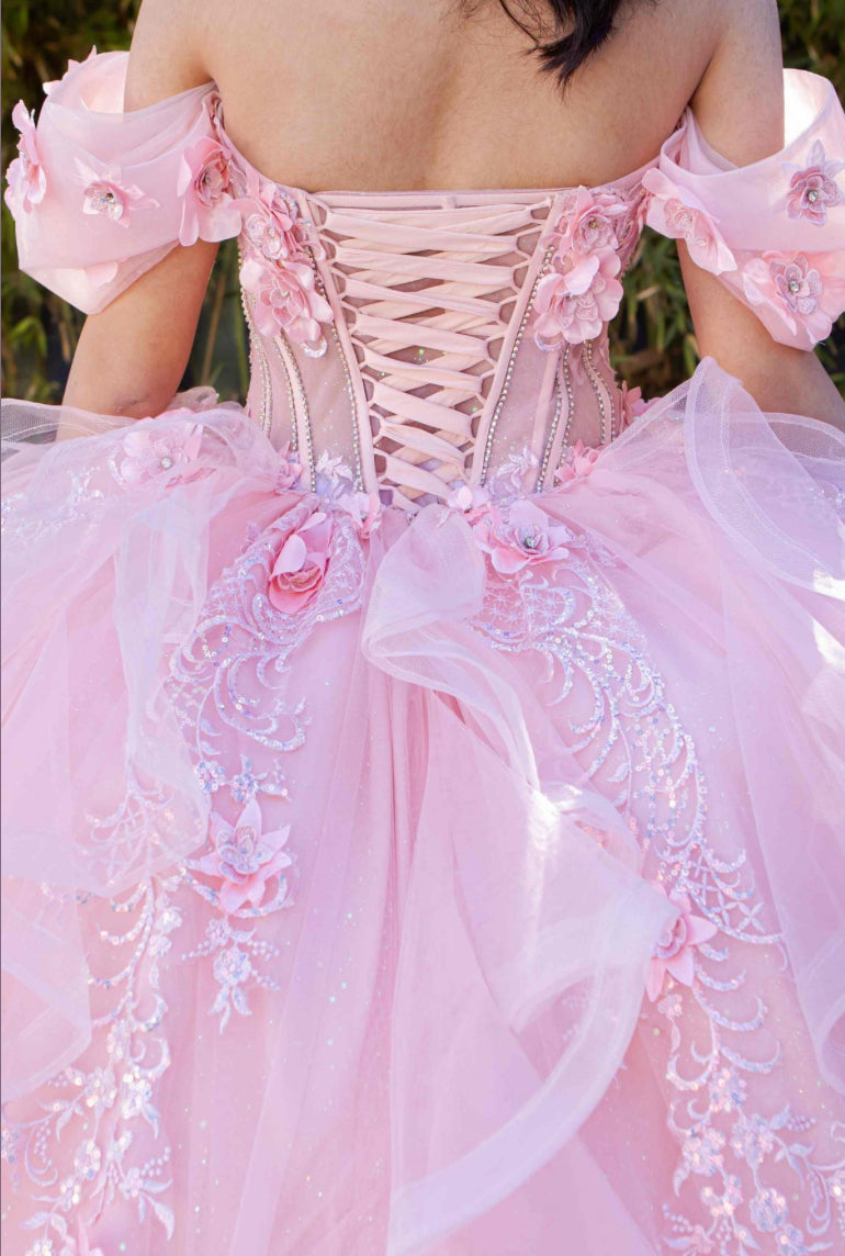 Super Long Off Shoulder Quince. 8330J by Cinderella Couture