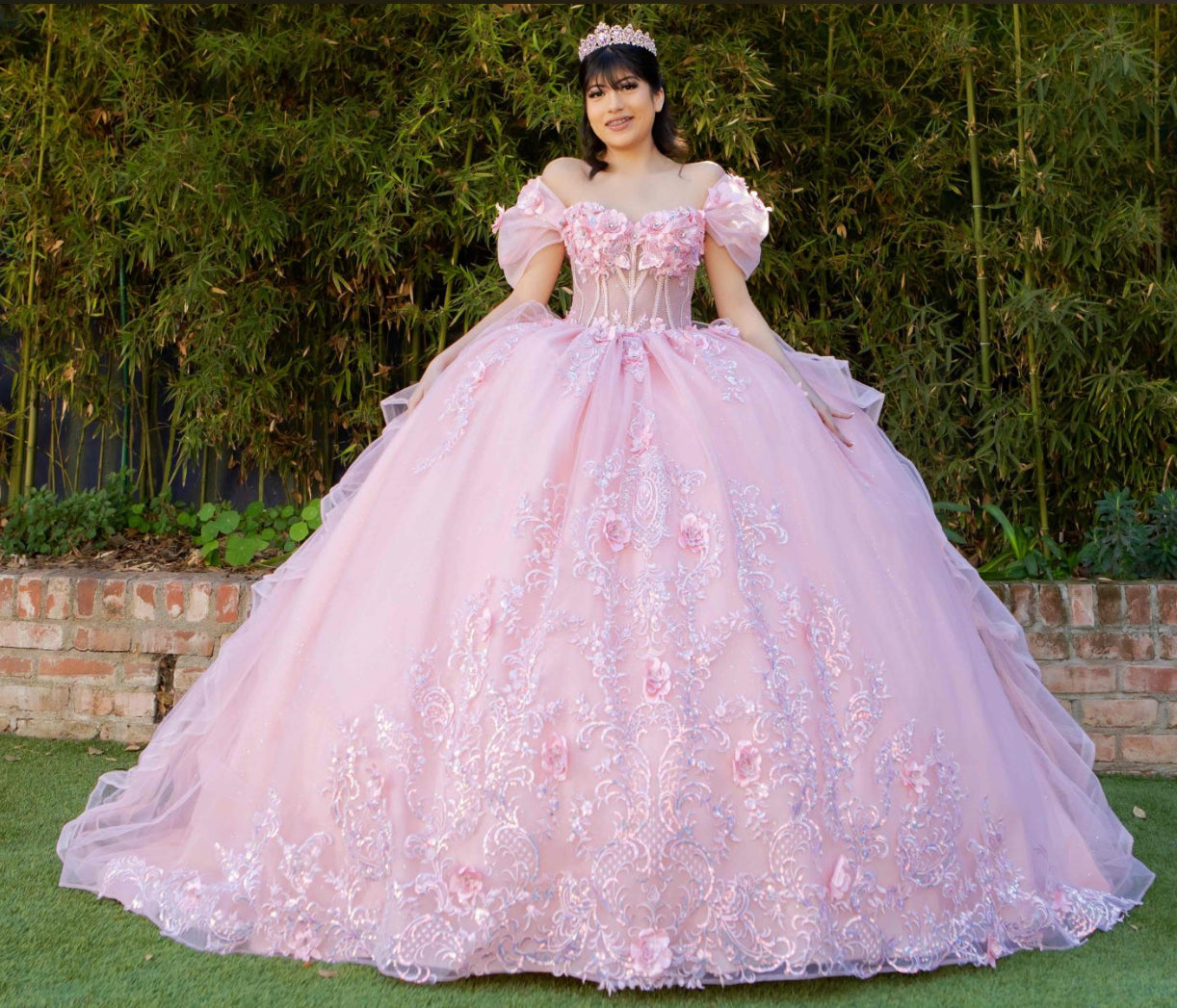 Super Long Off Shoulder Quince. 8330J by Cinderella Couture