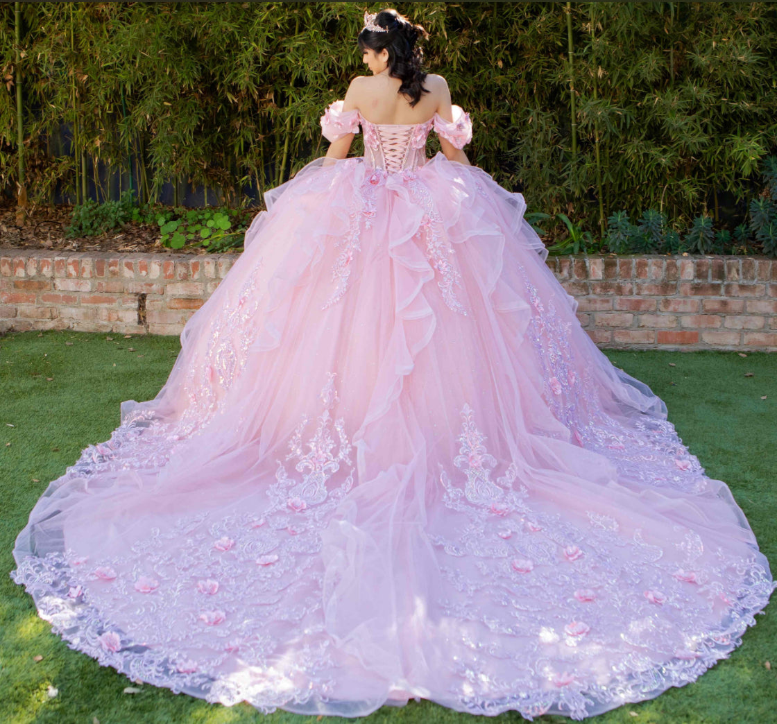Super Long Off Shoulder Quince. 8330J by Cinderella Couture