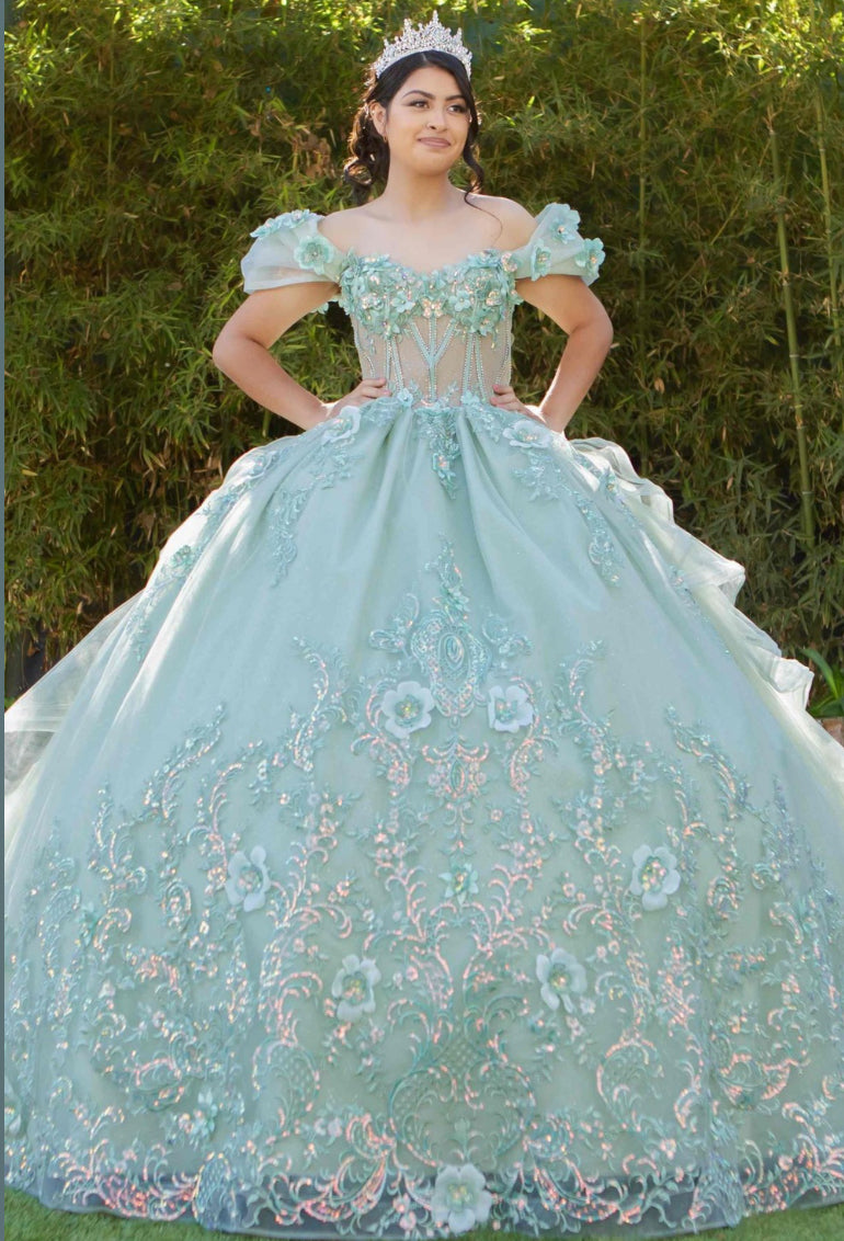 Super Long Off Shoulder Quince. 8330J by Cinderella Couture