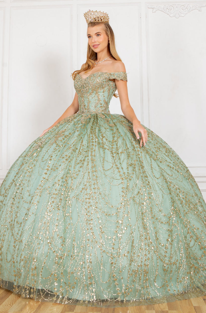 Sequin Flower Cape Dress. 4201 by Cindirella Couture