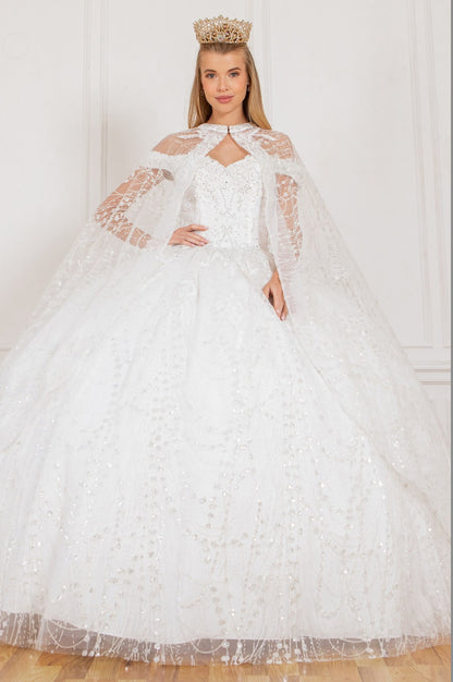 Sequin Flower Cape Dress. 4201 by Cindirella Couture