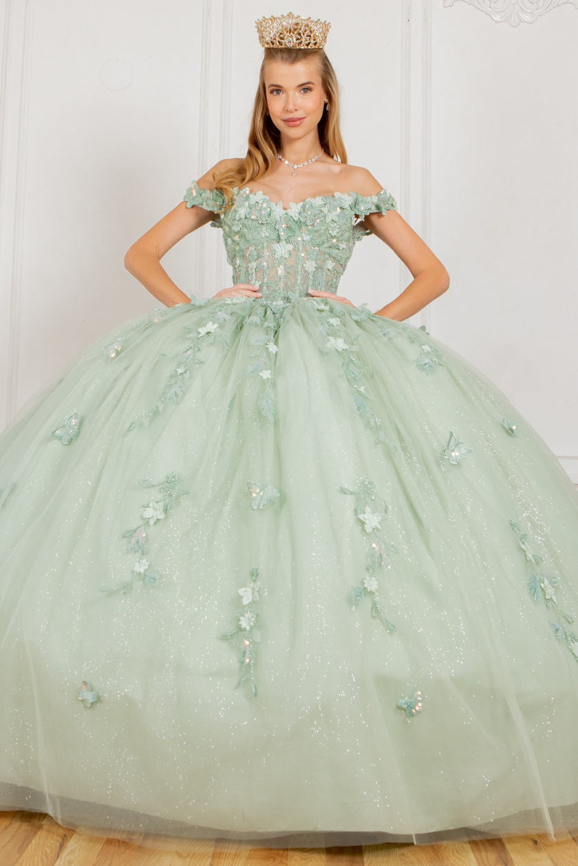 Elegant lace long off shoulder sweetheart embossed tulle satin train gown. 8075J by Cindirella Couture