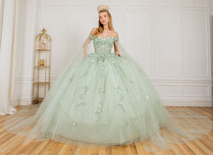 Elegant lace long off shoulder sweetheart embossed tulle satin train gown. 8075J by Cindirella Couture