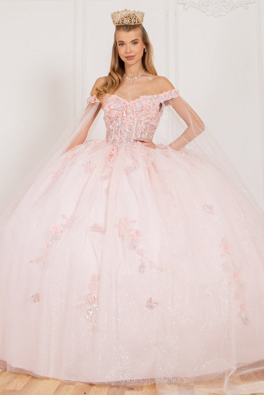 Elegant lace long off shoulder sweetheart embossed tulle satin train gown. 8075J by Cinderella Couture