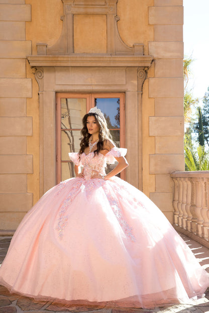Sweetheart strapless neckline with bodice corset. PQ1026 by Bella Couture