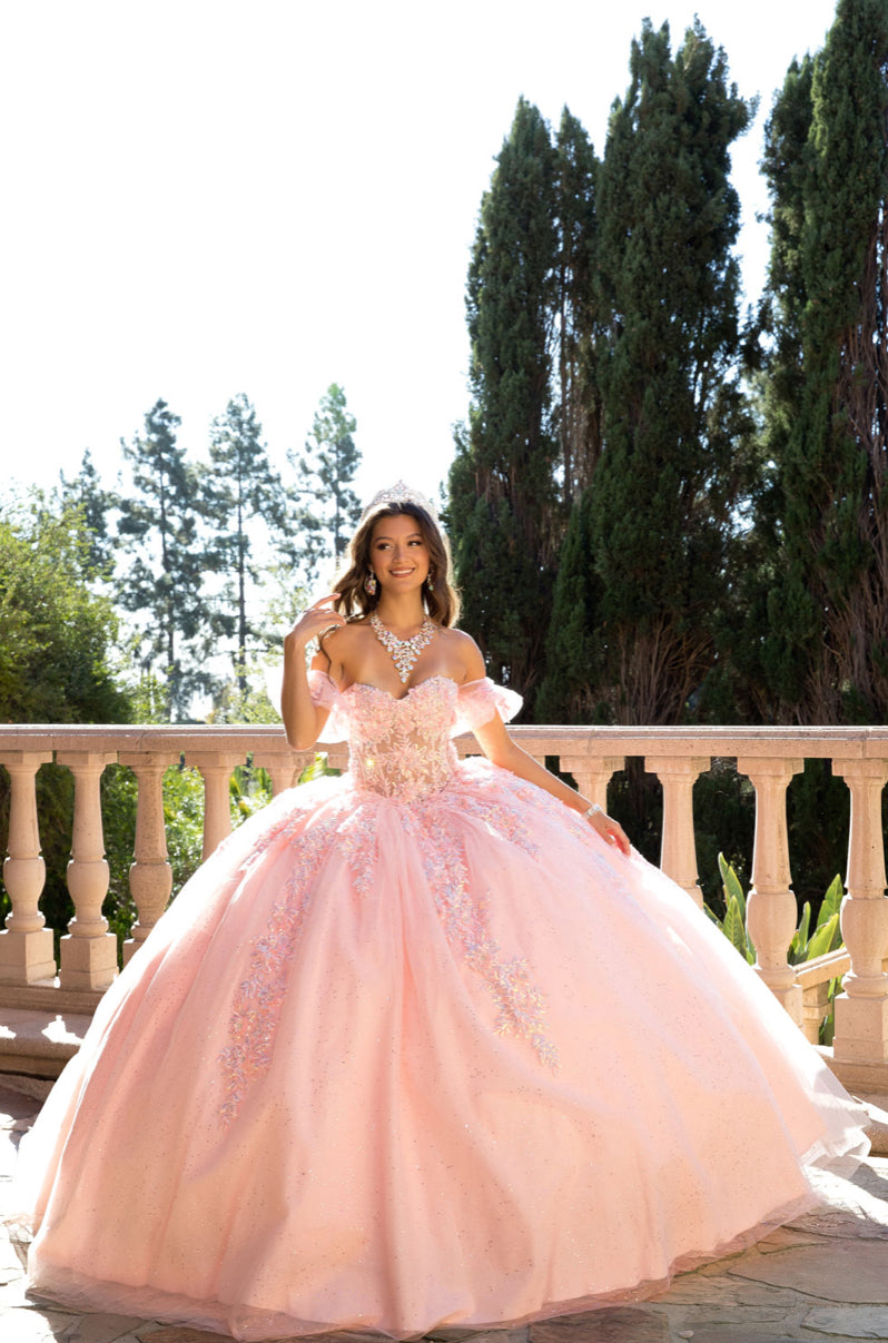 Sweetheart strapless neckline with bodice corset. PQ1026 by Bella Couture