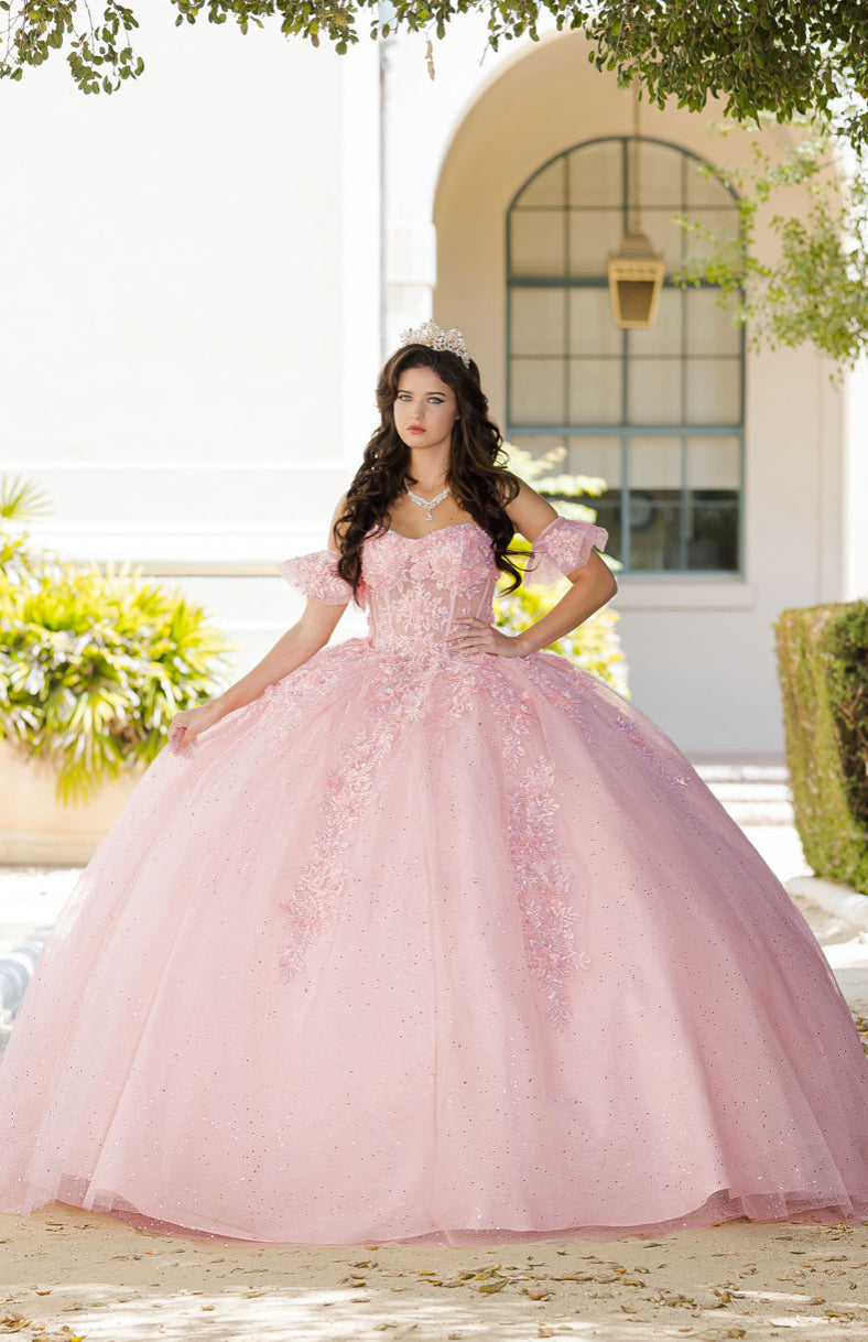 Sweetheart strapless neckline with bodice corset. PQ1026 by Bella Couture