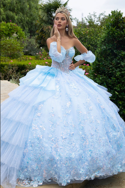 Show off your sense of style in this gorgeously embroidered and bejeweled ball gown. GL3551 GLS by Gloria