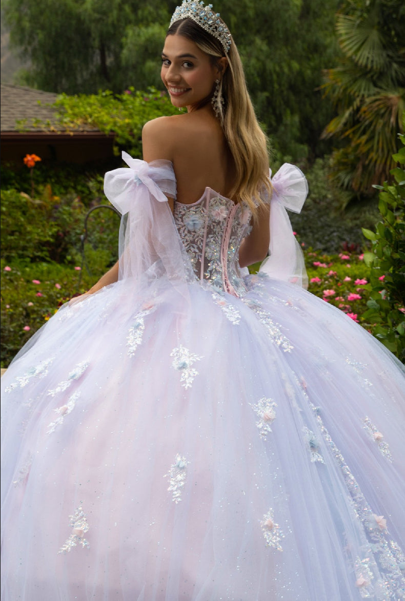 Look lovely in this multicolored ball gown. GL3570 GLS by Gloria