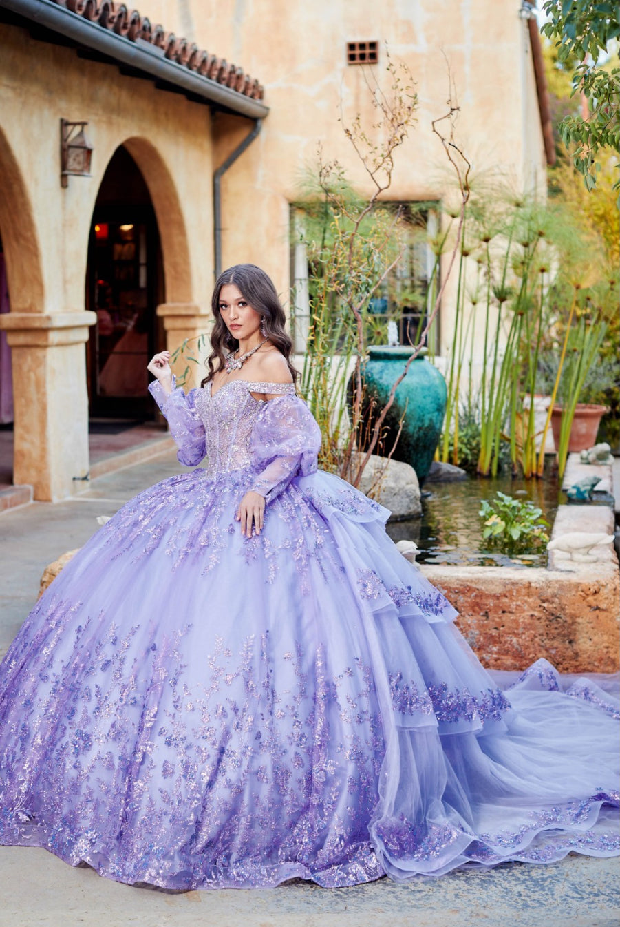 Detachable Train With Stones and Gems. PQ1041 by Bella Couture.