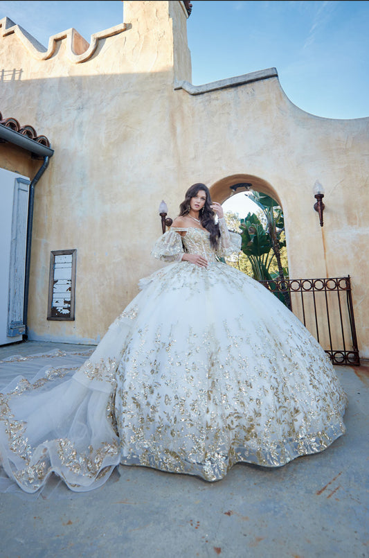 Detachable Train With Stones and Gems. PQ1041 by Bella Couture.
