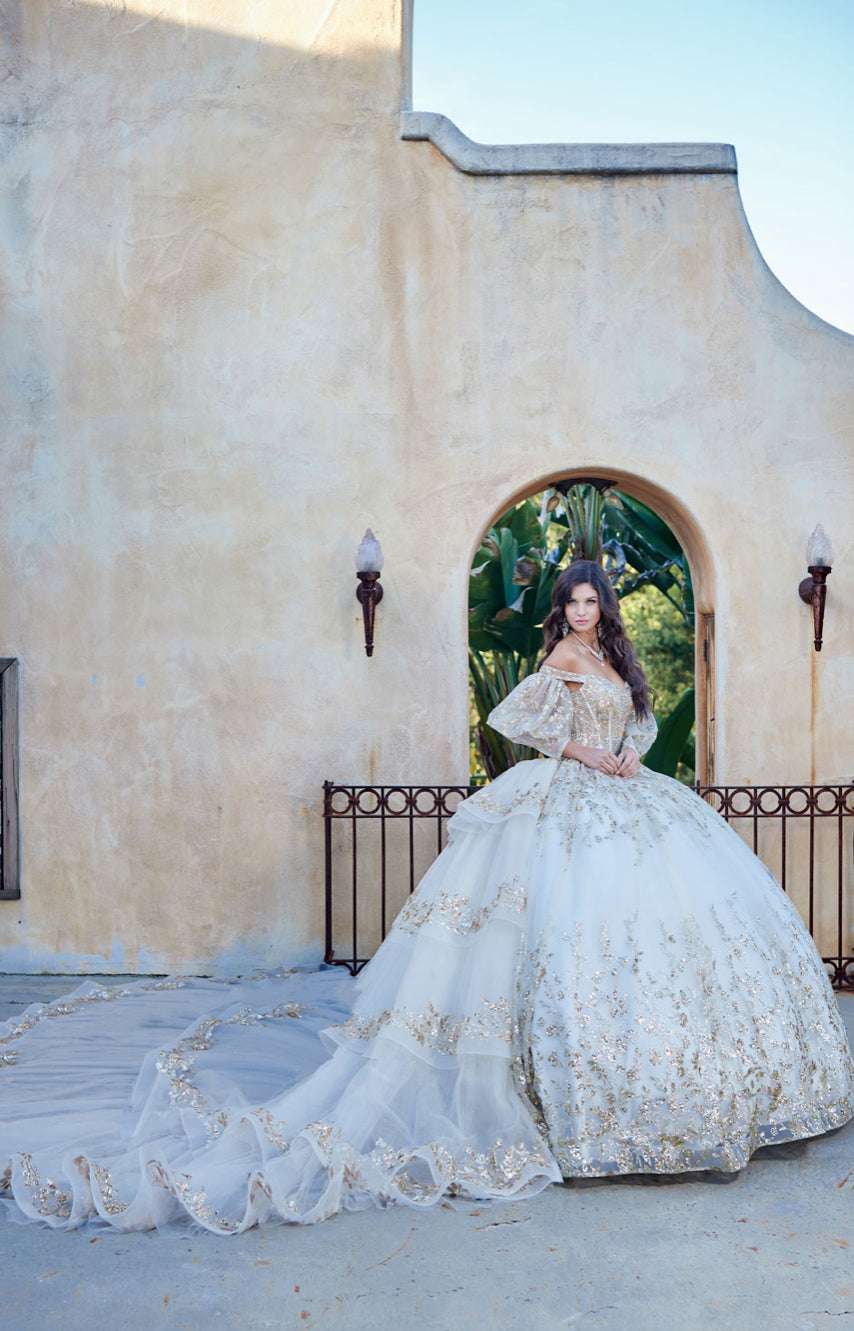 Detachable Train With Stones and Gems. PQ1041 by Bella Couture.