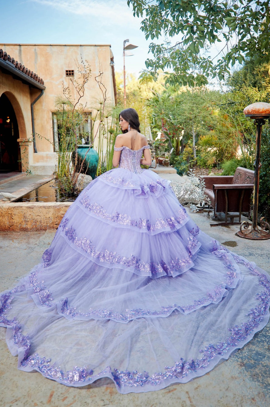 Detachable Train With Stones and Gems. PQ1041 by Bella Couture.