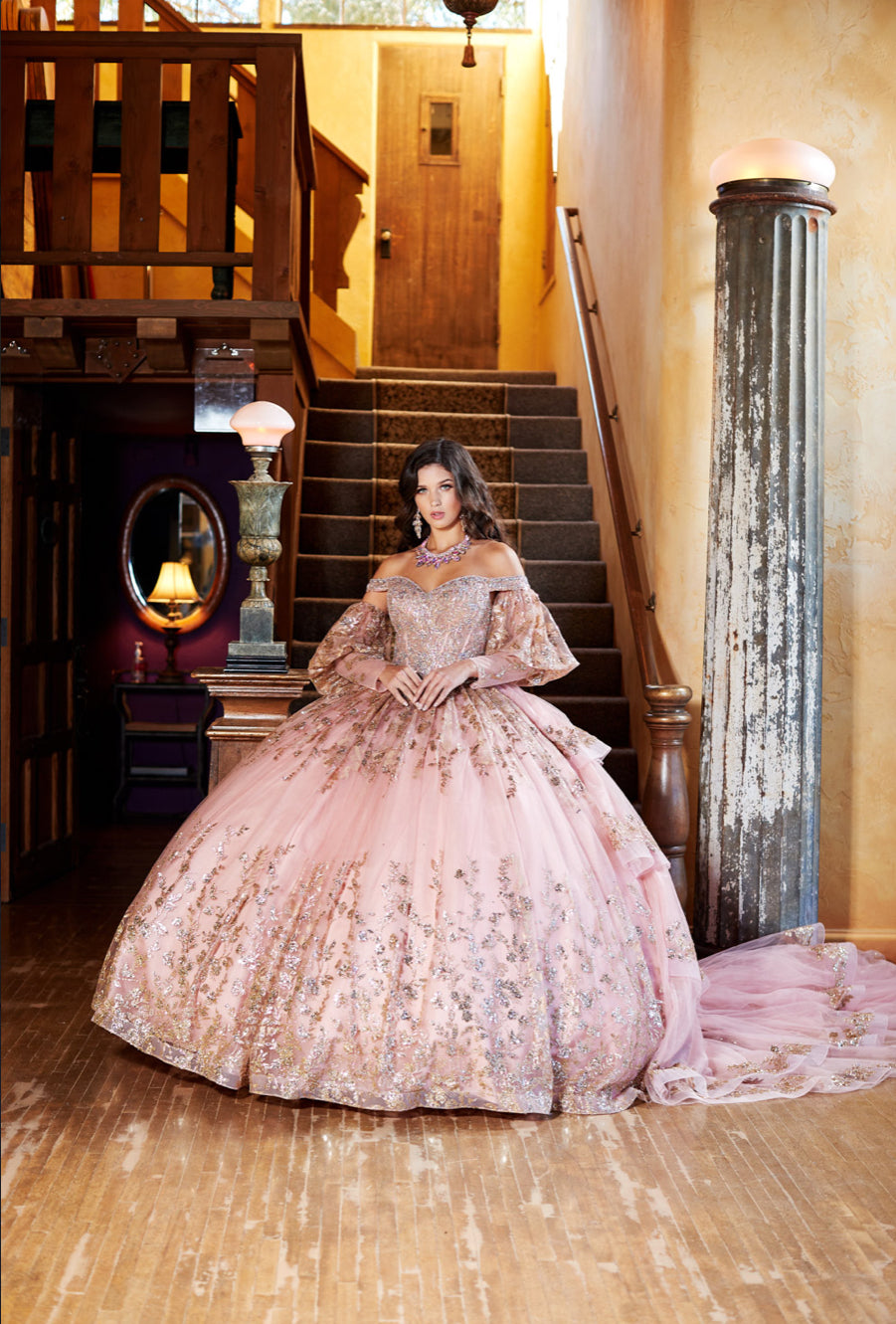 Detachable Train With Stones and Gems. PQ1041 by Bella Couture.