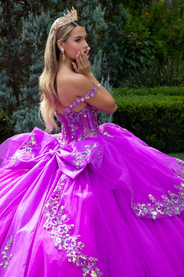 Look incredible in this layered ruffle ballgown with a train. GL3548 GLS by Gloria