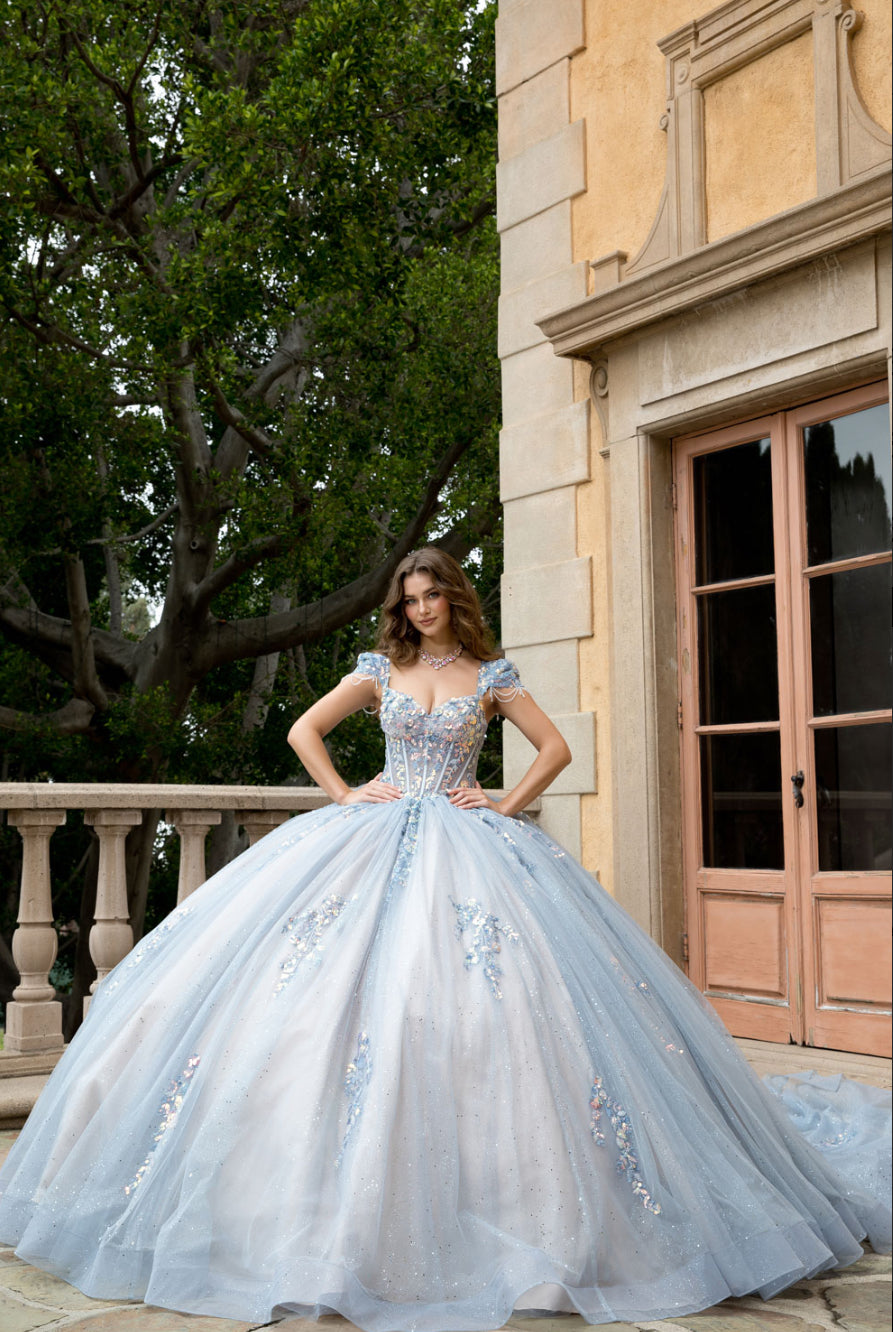 Enchanted Quince Dress: A Fairytale in Sequins, Tulle, and Long Bow. PQ1094 by ADORA DESIGN