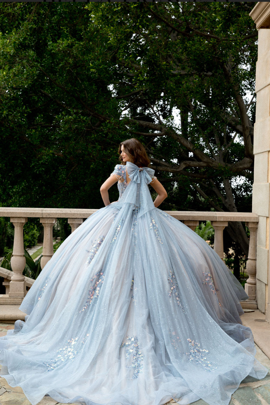 Enchanted Quince Dress: A Fairytale in Sequins, Tulle, and Long Bow. PQ1094 by ADORA DESIGN