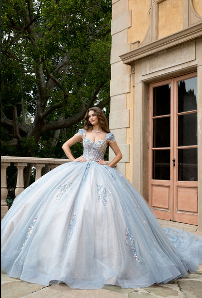 Enchanted Quince Dress: A Fairytale in Sequins, Tulle, and Long Bow. PQ1094 by ADORA DESIGN