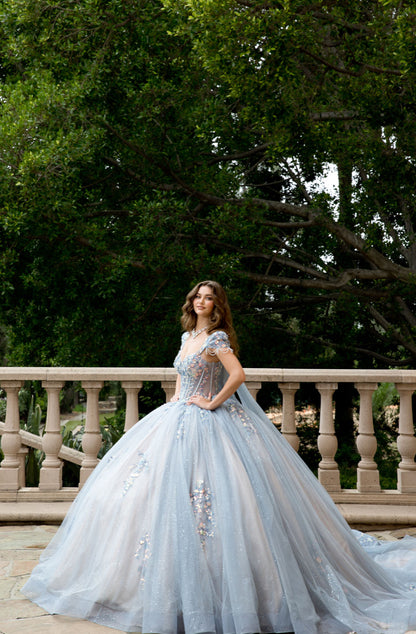 Enchanted Quince Dress: A Fairytale in Sequins, Tulle, and Long Bow. PQ1094 by ADORA DESIGN
