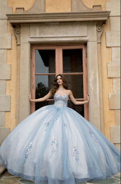 Enchanted Quince Dress: A Fairytale in Sequins, Tulle, and Long Bow. PQ1094 by ADORA DESIGN