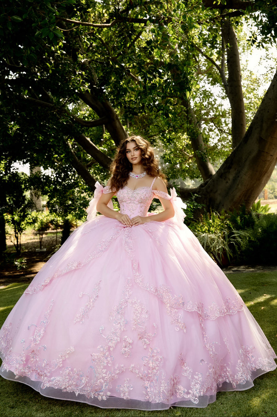 Quince Gown with Detachable Bow and Sleeves. PQ1085 BY BELLA COUTURE