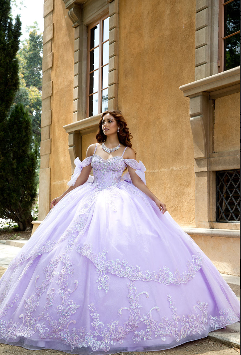 Quince Gown with Detachable Bow and Sleeves. PQ1085 BY BELLA COUTURE