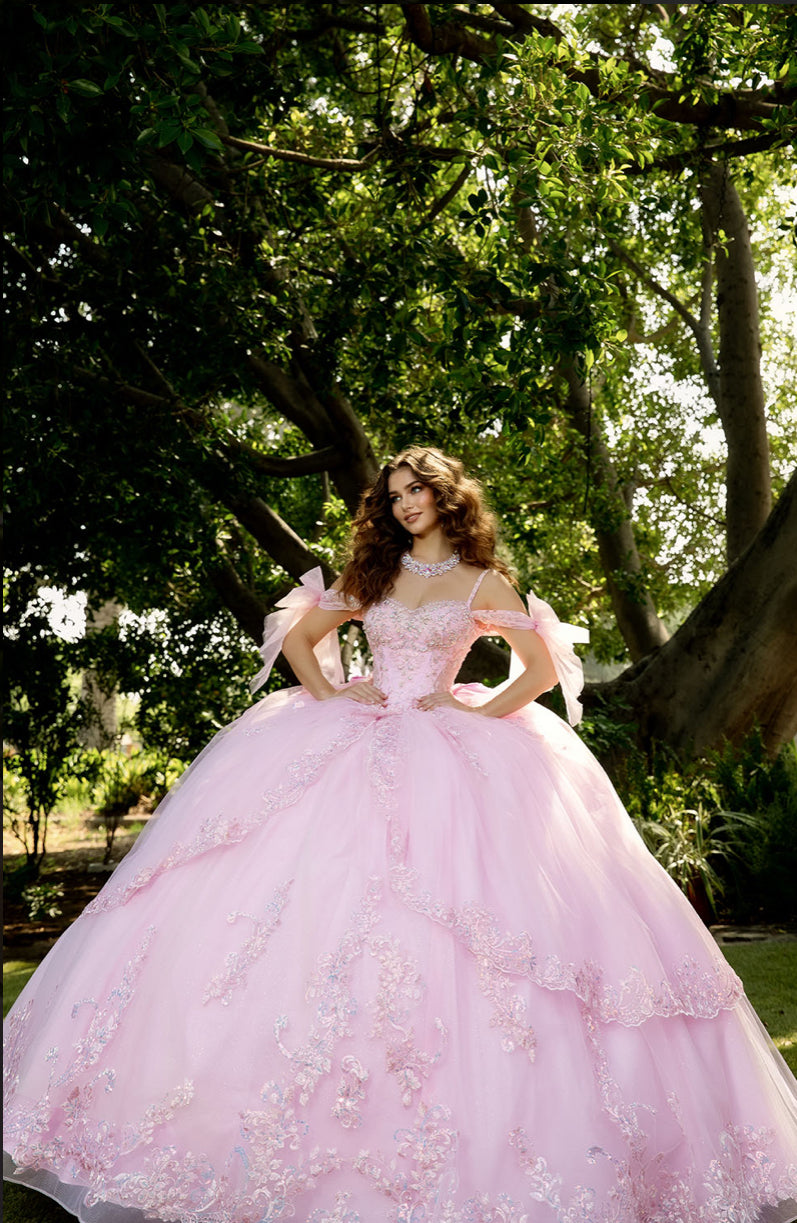 Quince Gown with Detachable Bow and Sleeves. PQ1085 BY BELLA COUTURE