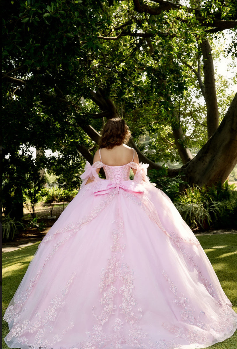 Quince Gown with Detachable Bow and Sleeves. PQ1085 BY BELLA COUTURE