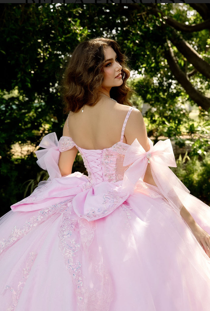 Quince Gown with Detachable Bow and Sleeves. PQ1085 BY BELLA COUTURE