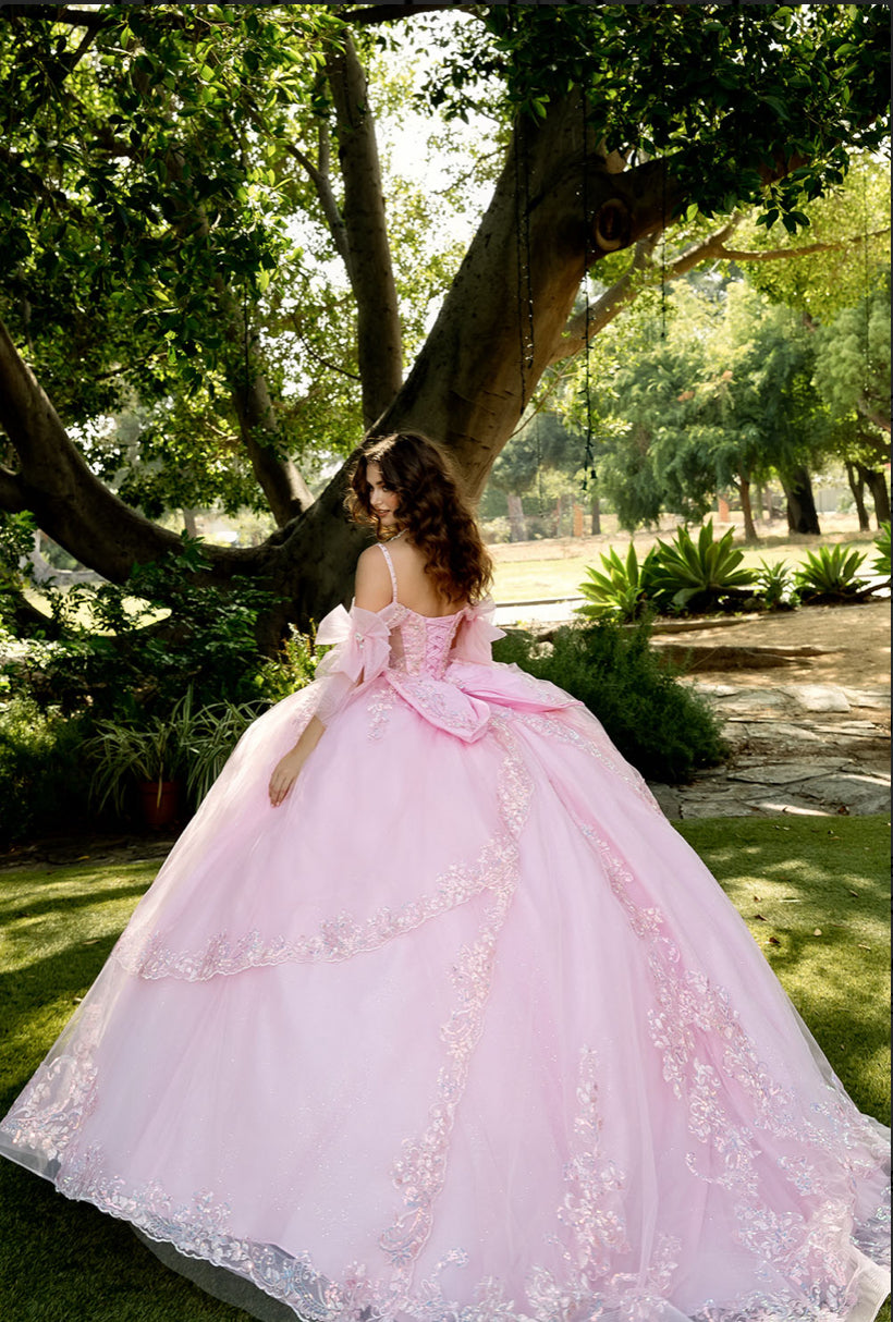 Quince Gown with Detachable Bow and Sleeves. PQ1085 BY BELLA COUTURE