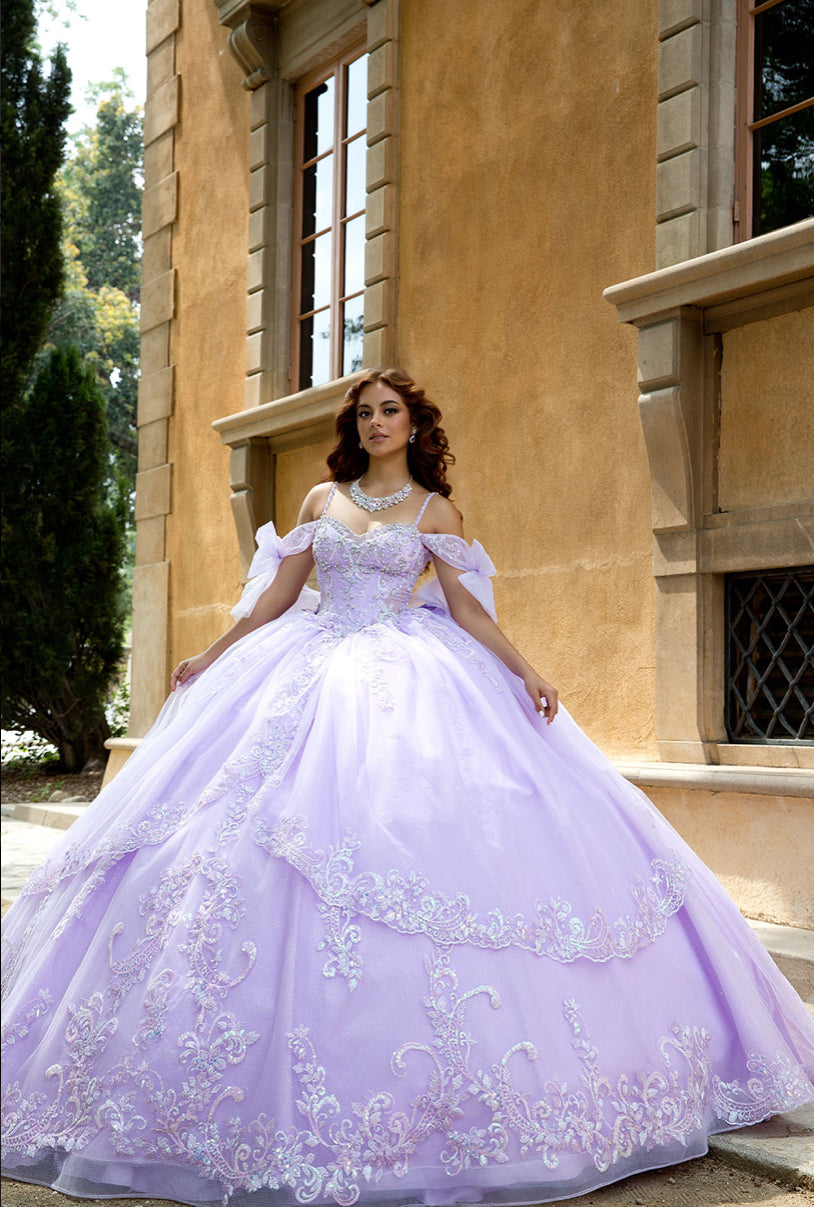 Quince Gown with Detachable Bow and Sleeves. PQ1085 BY BELLA COUTURE