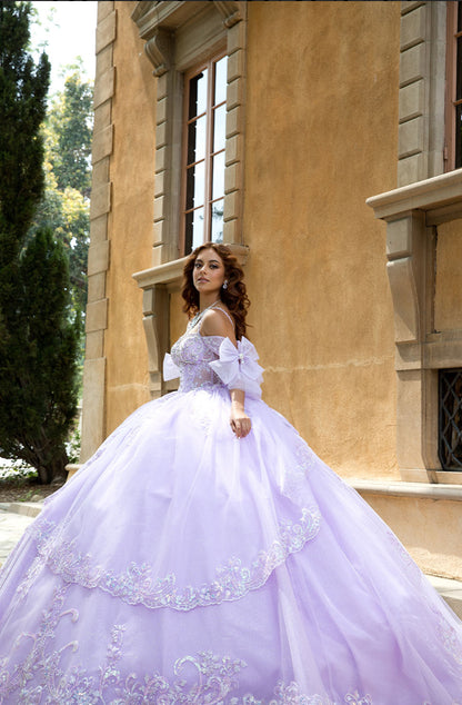 Quince Gown with Detachable Bow and Sleeves. PQ1085 BY BELLA COUTURE